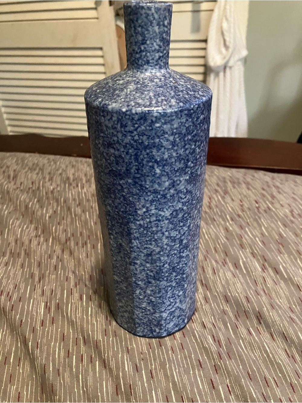 Williamsburg Virginia 18th Century Reproduction of Mottled Blue Pottery Bottle
